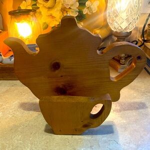 Wooden Teapot and Tea Cup Napkin Holder. Free stand or wall Mount.